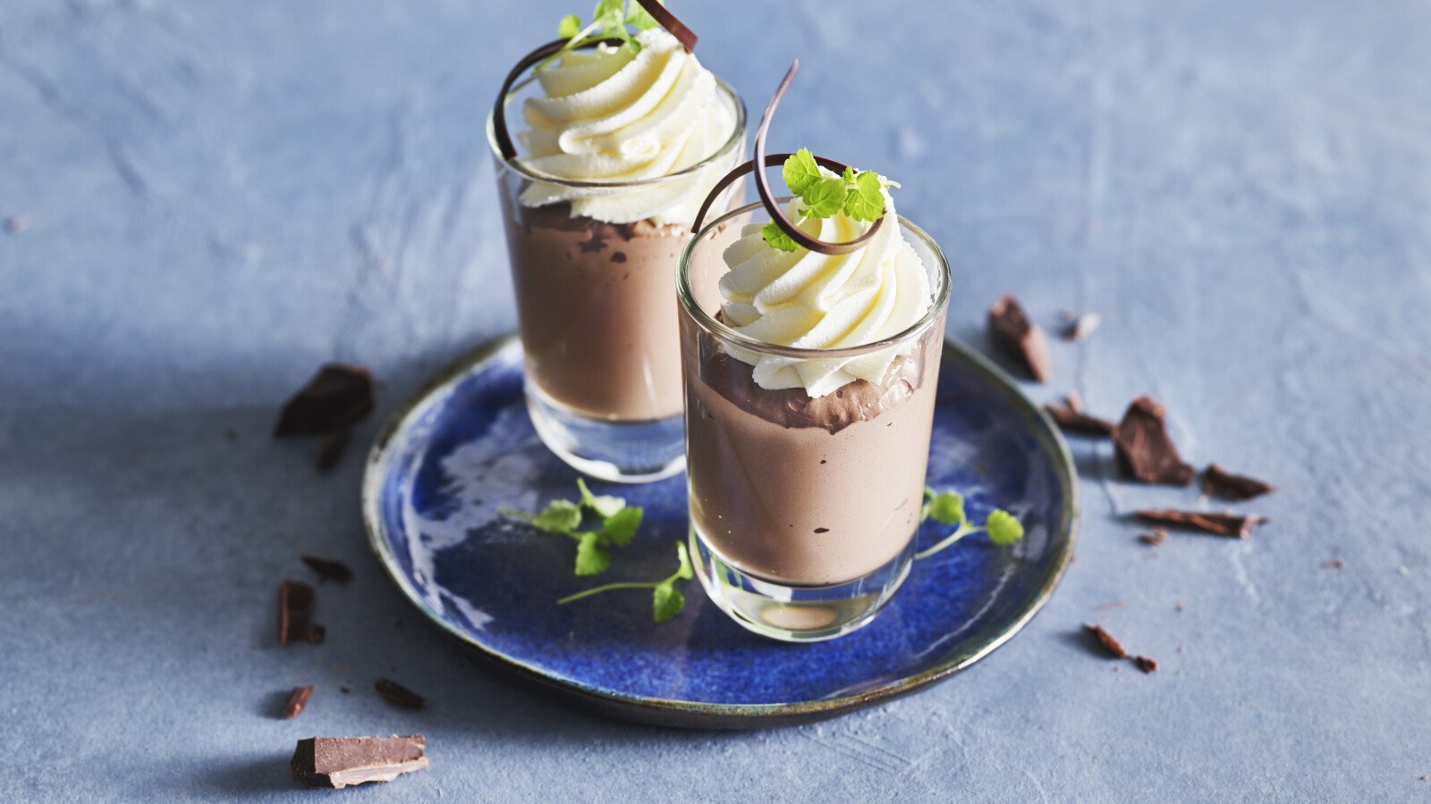 Chocolademousse met mint slagroom